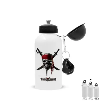 Pirates of the Caribbean, Metal water bottle, White, aluminum 500ml