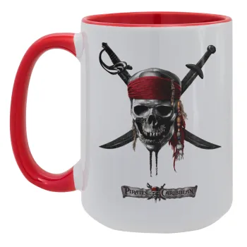 Pirates of the Caribbean, Κούπα Mega 15oz, κεραμική Κόκκινη, 450ml