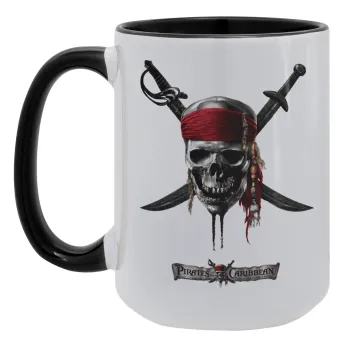 Pirates of the Caribbean, Κούπα Mega 15oz, κεραμική Μαύρη, 450ml