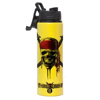 Pirates of the Caribbean, Metallic water bottle with safety lid, 850ml aluminum