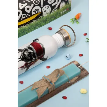 Pirates of the Caribbean, Πασχαλινή Λαμπάδα με παγούρι μεταλλικό (620ml, stainless steel) & κερί αρωματικό πλακέ (30cm) (ΤΙΡΚΟΥΑΖ)