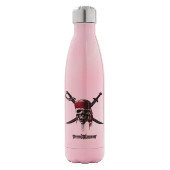 Pirates of the Caribbean, Metal mug thermos Pink Iridiscent (Stainless steel), double wall, 500ml