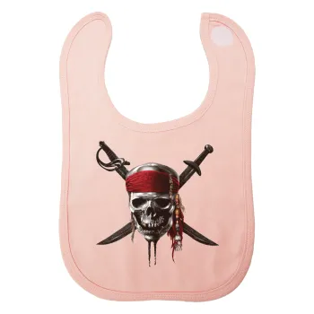 Pirates of the Caribbean, Σαλιάρα με Σκρατς ΡΟΖ 100% Organic Cotton (0-18 months)