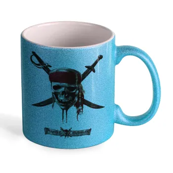 Pirates of the Caribbean, Κούπα Σιέλ Glitter που γυαλίζει, κεραμική, 330ml