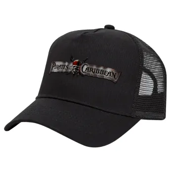 Pirates of the Caribbean, Trucker Hat with Mesh, Black, (COTTON, KIDS, UNISEX, ONE SIZE)