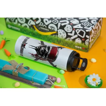 Pirates of the Caribbean, Πασχαλινή Λαμπάδα με Travel Tumbler θερμό με διπλό καπάκι (600ml, BPA free) & κερί αρωματικό πλακέ (30cm) (ΤΙΡΚΟΥΑΖ)