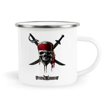 Pirates of the Caribbean, Metallic enamel cup white 360ml