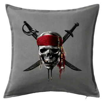 Pirates of the Caribbean, Μαξιλάρι καναπέ Γκρι 100% βαμβάκι, περιέχεται το γέμισμα (50x50cm)