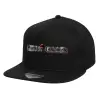 Children's Flat Snapback Hat, Black (100% COTTON, CHILD, UNISEX, ONE SIZE)