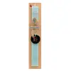 Easter Set, wooden keychain & aromatic flat Easter candle (30cm) (TURQUOISE)