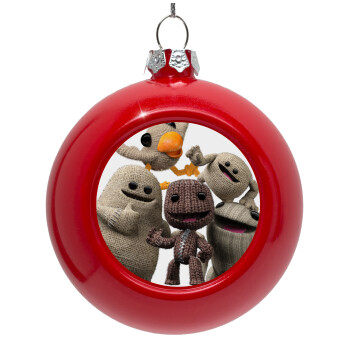 Little big planet, Red Christmas tree ornament bauble 8cm