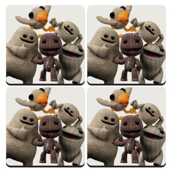 Little big planet, ΣΕΤ 4 Σουβέρ ξύλινα τετράγωνα (9cm)