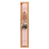 Easter Set, wooden keychain & scented flat Easter candle (30cm) (PINK)