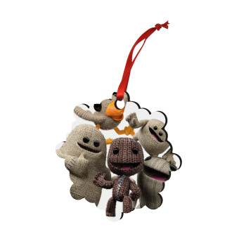 Little big planet, Christmas ornament snowflake wooden 7.5cm