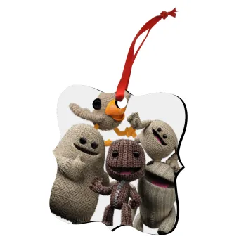 Little big planet, Christmas ornament polygon wooden 7.5cm