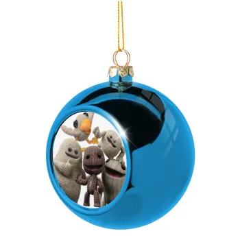Little big planet, Στολίδι Χριστουγεννιάτικη μπάλα δένδρου Μπλε 8cm