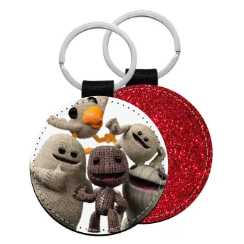 Little big planet, Μπρελόκ Δερματίνη, στρογγυλό ΚΟΚΚΙΝΟ (5cm)