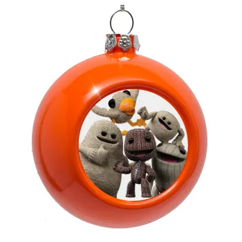 Little big planet, Orange Christmas tree ornament bauble 8cm