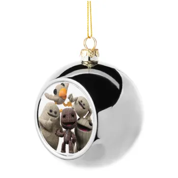 Little big planet, Στολίδι Χριστουγεννιάτικη μπάλα δένδρου Ασημένια 8cm