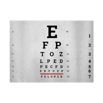 EYE test chart, Επιφάνεια κοπής γυάλινη (38x28cm)