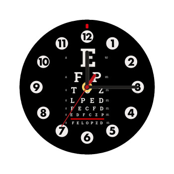 EYE test chart, Ρολόι τοίχου ξύλινο (20cm)