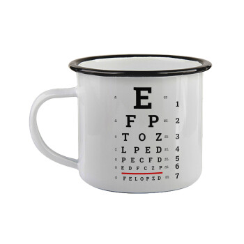 EYE test chart, Κούπα εμαγιέ με μαύρο χείλος 360ml