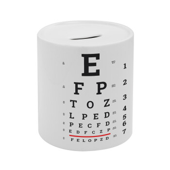 EYE test chart, Κουμπαράς πορσελάνης με τάπα
