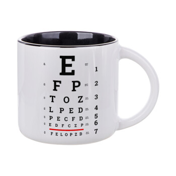 EYE test chart, Κούπα κεραμική 400ml Λευκή/Μαύρη