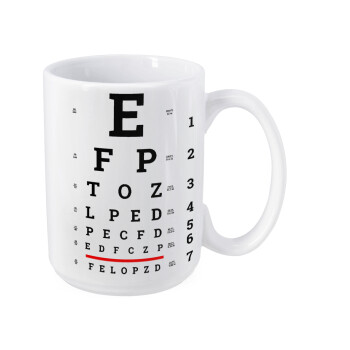 EYE test chart, Κούπα Mega, κεραμική, 450ml