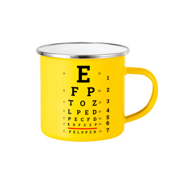 EYE test chart, Κούπα Μεταλλική εμαγιέ Κίτρινη 360ml