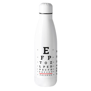 EYE test chart, Μεταλλικό παγούρι θερμός (Stainless steel), 500ml