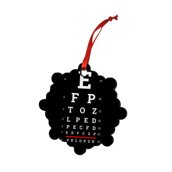EYE test chart, Στολίδι Χριστουγεννιάτικο στολίδι snowflake ξύλινο 7.5cm