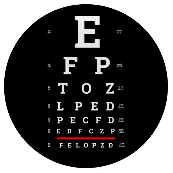 EYE test chart — Mousepad Στρογγυλό 20cm