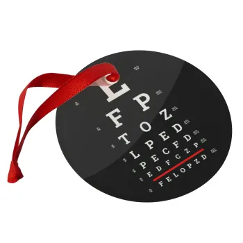 EYE test chart, Christmas ornament glass 9cm