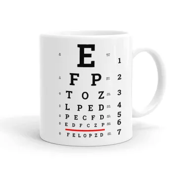 EYE test chart, Κούπα, κεραμική, 330ml