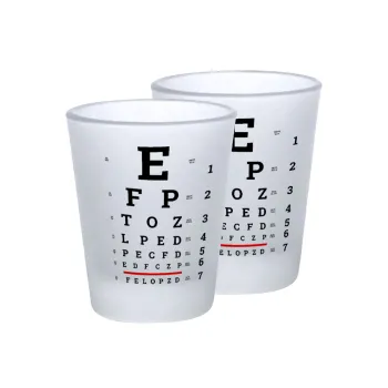 EYE test chart, Σφηνοπότηρα γυάλινα 45ml του πάγου (2 τεμάχια)
