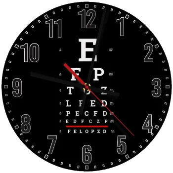 EYE test chart, Ρολόι τοίχου ξύλινο (30cm)