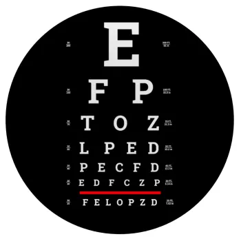 EYE test chart, Mousepad Στρογγυλό 20cm