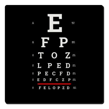 EYE test chart, Τετράγωνο μαγνητάκι ξύλινο 6x6cm