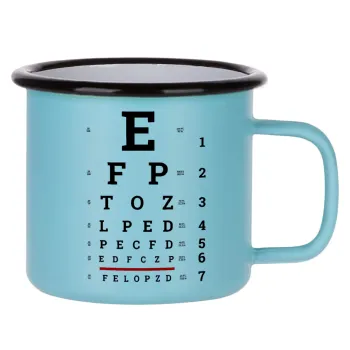 EYE test chart, Κούπα Μεταλλική εμαγιέ ΜΑΤ σιέλ 360ml
