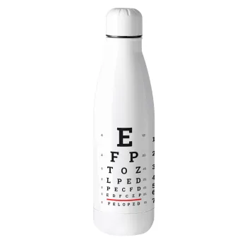EYE test chart, Μεταλλικό παγούρι θερμός (Stainless steel), 500ml