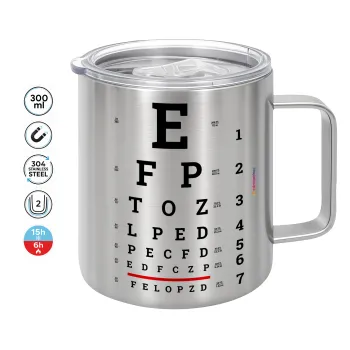 EYE test chart, Mug Stainless steel double wall 300ml