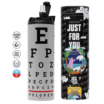 EYE test chart, Tumbler stainless steel GREY 600ml