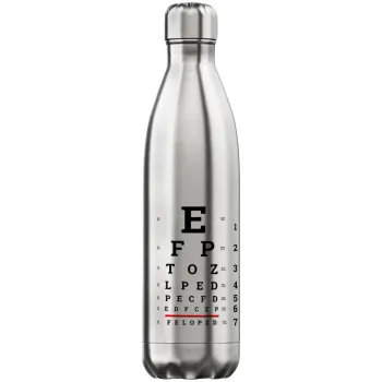 EYE test chart, Inox (Stainless steel) hot metal mug, double wall, 750ml