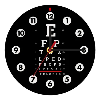 EYE test chart, Ρολόι τοίχου ξύλινο (20cm)