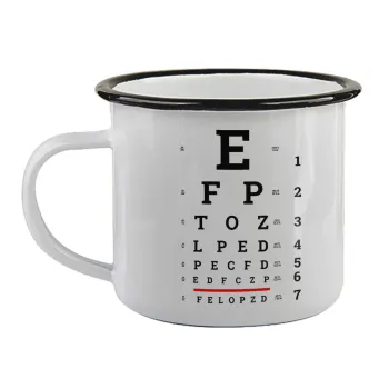 EYE test chart, Κούπα εμαγιέ με μαύρο χείλος 360ml