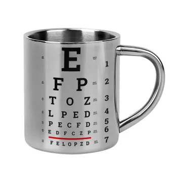 EYE test chart, Mug Stainless steel double wall 300ml