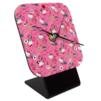 Hello kitty, Quartz Wooden table clock with hands (10cm)