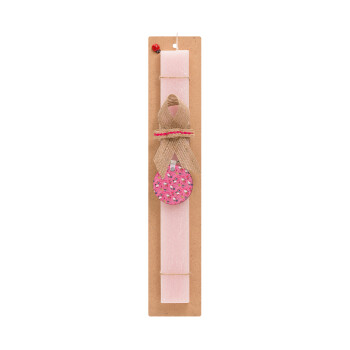 Hello kitty, Easter Set, wooden keychain & scented flat Easter candle (30cm) (PINK)
