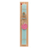 Easter Set, wooden keychain & aromatic flat Easter candle (30cm) (TURQUOISE)